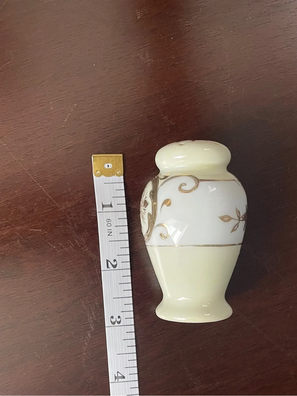 Vintage Japanese White & Cream with Gold Embellishments  Salt & Pepper Set